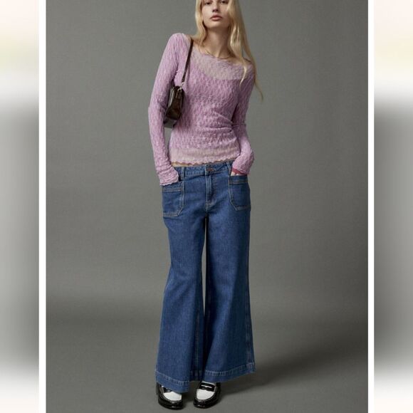 NWOT BDG A-line baggy wide-leg patch pocket jeans sz 30 - Picture 2 of 10